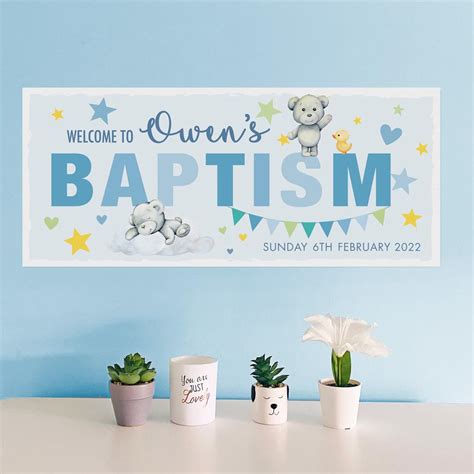 Personalized Baptism Banners Teddy Design Free Delivery Buy 1 Get 1