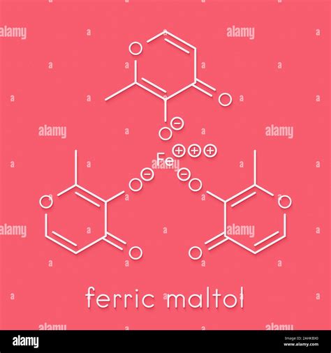 Ferric maltol iron deficiency drug molecule. Skeletal formula Stock Photo - Alamy