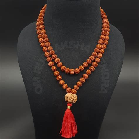 Wood Brown Mukhi Rudraksha Mala With Big Size Rudraksha Bead Daily