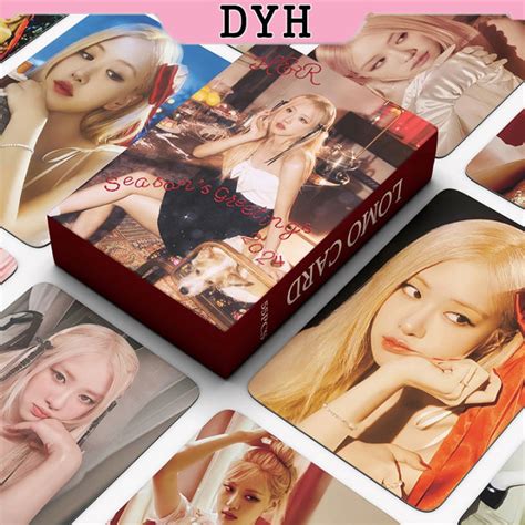 Dyh 55pcs Box Blackpink Rose Photocards 2024 Season S Greetings Kpop Lomo Card Collection Card