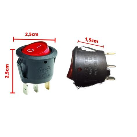 Jual Rocker Switch Saklar On Off P Pin P Bulat Merah Lampu