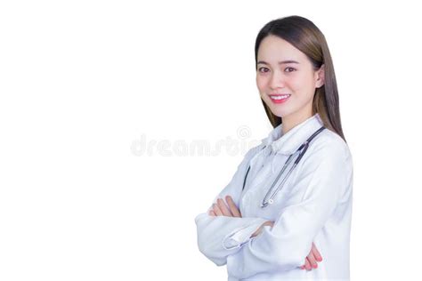 Professional Pretty Young Woman Doctor Standing With Arms Crossed