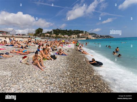 Nice France Beach Sunbathers Hi Res Stock Photography And Images Alamy