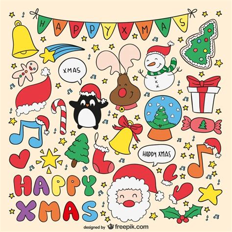 Dibujos De Navidad A Color Descargar Vectores Gratis