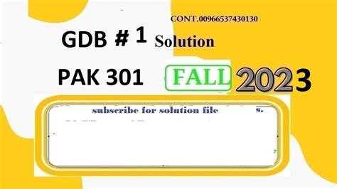 Pak 301 Gdb Solution Fall 2023 Pak301 Gdb Solution Fall 2023 Pak301 Gdb