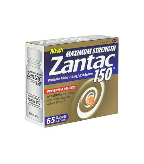 Maximum Strength Zantac 150 Acid Reducer 65 Count Bottle