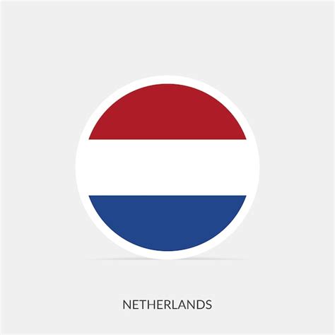 Premium Vector Netherlands Round Flag Icon With Shadow