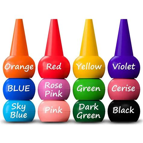 Finger Crayons for Toddlers, 12 Colors Finger Paint Palm Grip Crayons ...