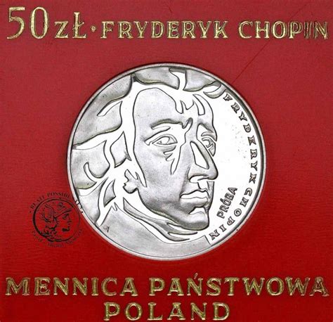 Polska PRL PRÓBA srebro 50 złotych 1972 Chopin stL archiwum niemczyk pl