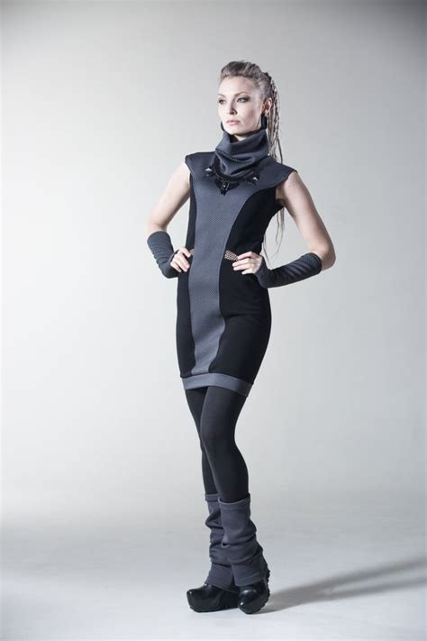 Bodycon Dress Sci Fi Clothing Futuristic Little Black Dress V Neck