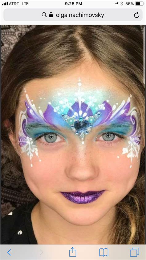 Crown Try As Frozen Face Paint Girl Face Painting Face Painting Easy