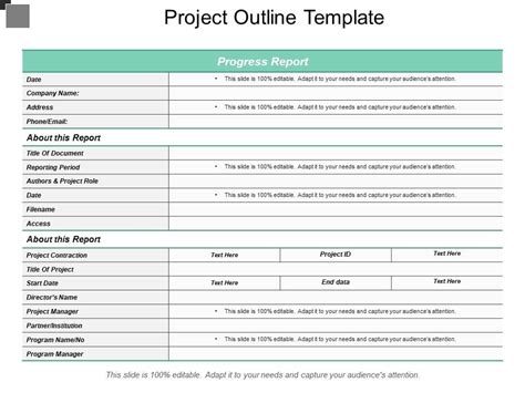 Project Outline Template Ppt PowerPoint Presentation Model Topics