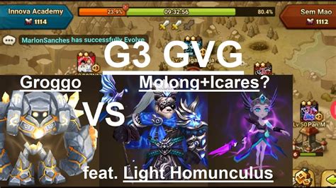 Summoners War G3 Gvg X Sem Mao Testing Groggo Vs Molongicares Feat Light Homunculus Youtube