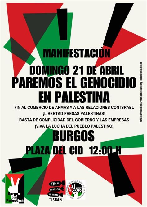 Paremos el genocidio en Palestina manifestación en Burgos Federación