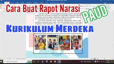 Contoh Narasi Raport Tk Paud Semester Kurikulum Merdeka Cara Mengisi