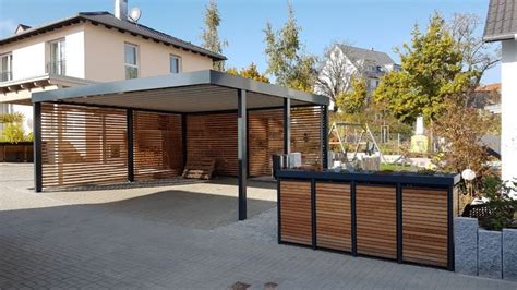 Doppel Carport Aus Stahl Mit Ger Teraum Abstellkammer Hinten