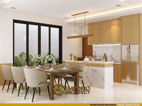 Desain Ruang Makan Dan Dapur Rumah Modern Lantai Bapak Steven Di