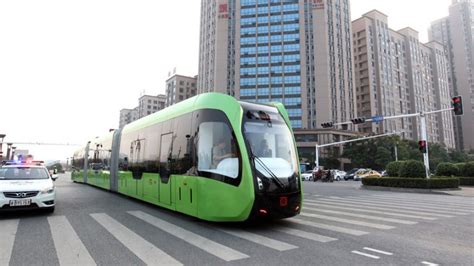 Trackless Driverless Rail Bus Takes To The Roads In China