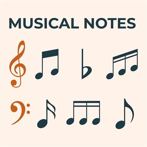 Coleção De ícones De Notas Musicais De Silhueta Ou Sinais Para Ilustração Vetorial De Design De