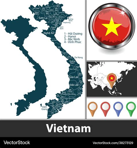 Map vietnam Royalty Free Vector Image - VectorStock