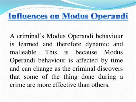 Modus Operandi