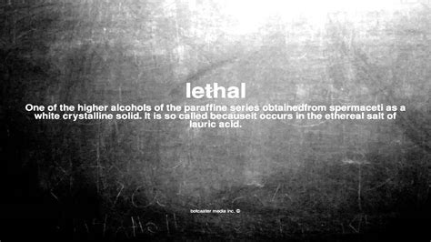 What Does Lethal Mean Youtube