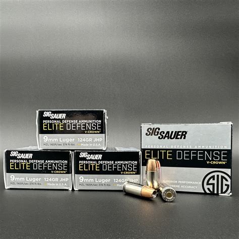 Sig Elite Performance V Crown 124gr Jhp 9mm 20rd Box Tx Arms