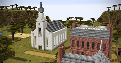 Building the village church... : r/Minecraft