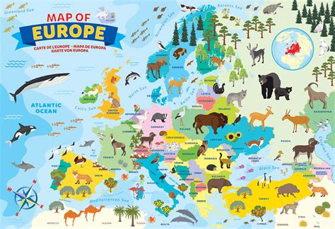 Illustrated Map Of Europe Pieces Eurographics Puzzle Warehouse