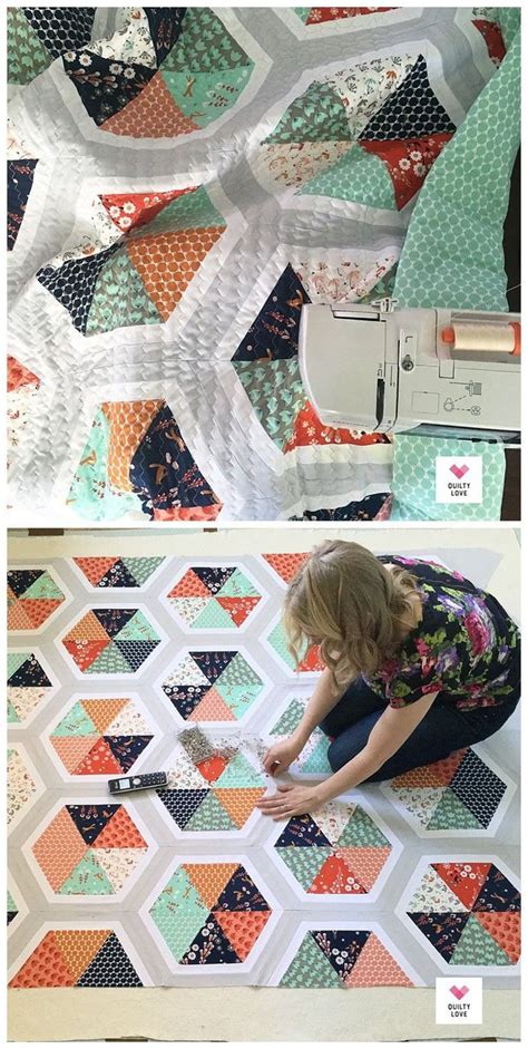 Fox Glove Blog Showcase Triangle Hexies Quilt Pattern Quilty Love