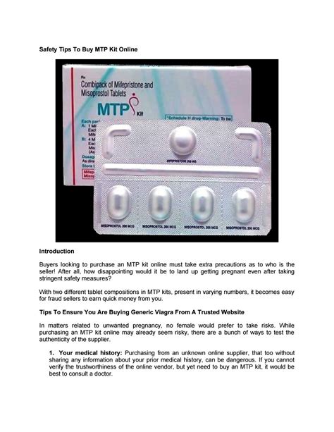 Safety Tips To Buy Mtp Kit Online By Securepharmaonline Issuu