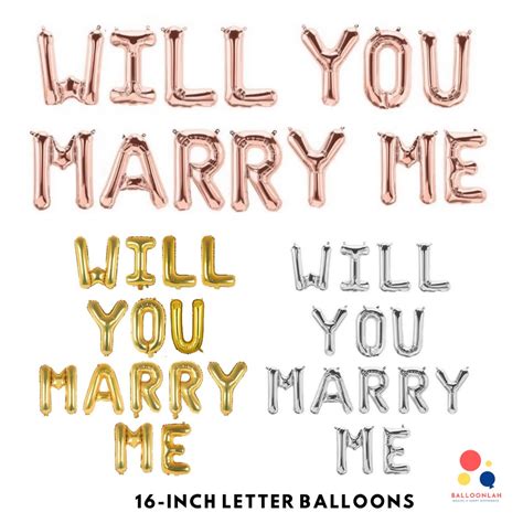 Inch Will You Marry Me Letter Balloons Ready Stock In Sg