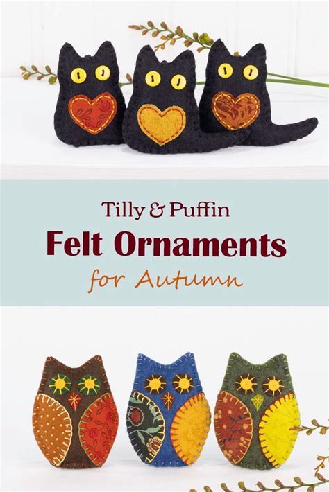 Autumn Felt Ornaments Halloween Felt Crafts Handmade Felt Ornament