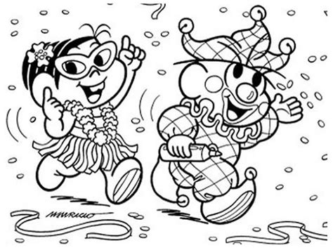 DESENHOS DO CARNAVAL TURMA DA MÔNICA PARA COLORIR PINTAR IMPRIMIR OU