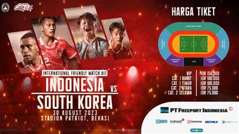 Harga Dan Link Pembelian Tiket Timnas U17 Indonesia Vs Korea Selatan