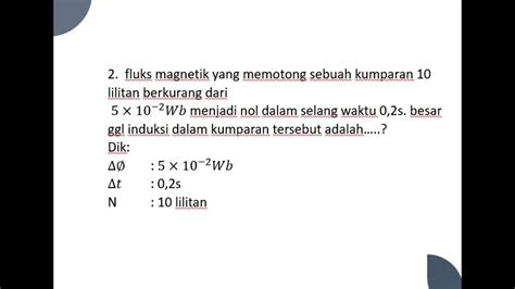 Contoh Soal Hukum Faraday Youtube