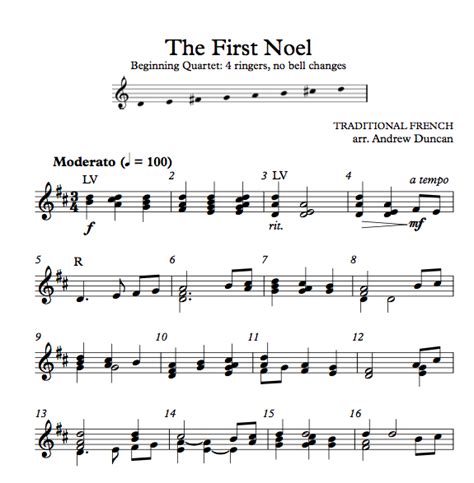 The First Noel Beginning Handbell Quartet — Ring Press Music