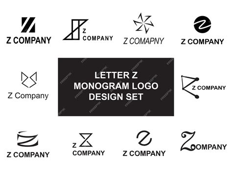 Premium Vector Letter Z Monogram Logo Design Set Black Line