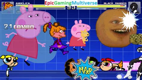 Nick Jr Characters Peppa Pig And Dora Vs Black Ranger And Powerpuff