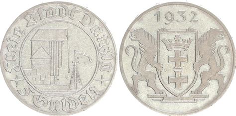 Polen Danzig 5 Gulden 1932 Krantor Ss Vz VF EF MA Shops