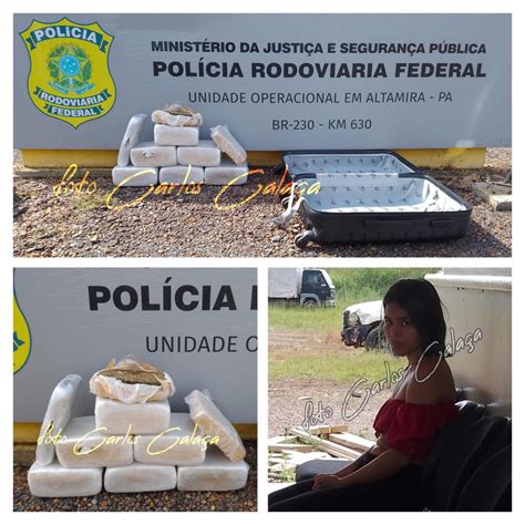 Prf Flagra Mulher Transportando 16kg De Droga Em Mala