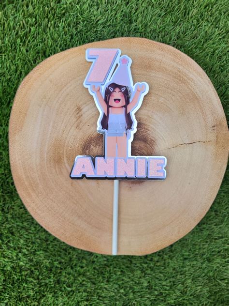 Roblox Cake Topper Girls Roblox Cake Topper Pink Roblox Cake Topper Etsy