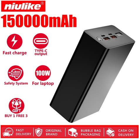 Niulike Laptop Powerbank Original 100w 150000mAh Fast Charging Quick