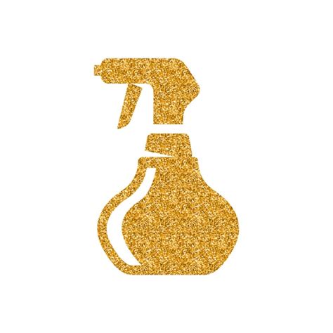 Sprayer Symbol Goldglitter Textur Vektor Illustration Premium Vektor