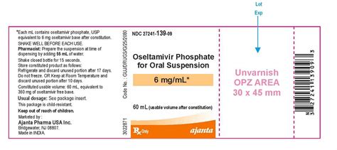 Oseltamivir Phosphate Ajanta Pharma USA Inc FDA Package Insert Page 9