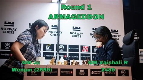 Ju Wenjun Vaishali R Round Armageddon Norway Chess Youtube