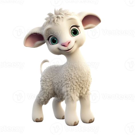 Cute lamb clipart, cartoon baby sheep AI Generated 27241802 PNG