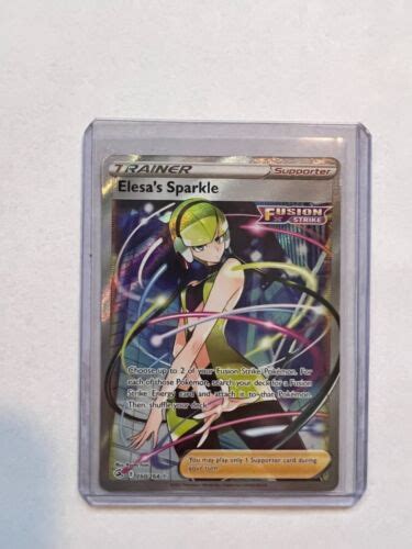 Pokemon Elesa S Sparkle Full Art Trainer Fusion Strike Card Ebay