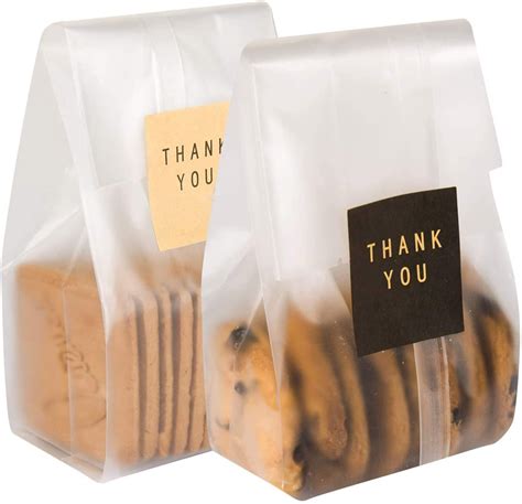 100 Pcs Translucent Plastic Bags Cookie Treat Bags Cookie Gift Bags ...