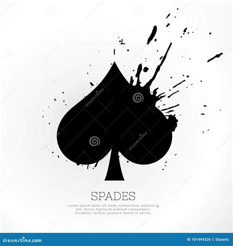 Spades Symbol With Ink Splatter Stock Vector Illustration Of Vegas